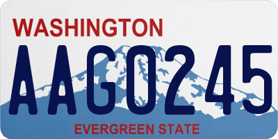 WA license plate AAG0245