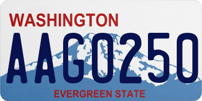 WA license plate AAG0250