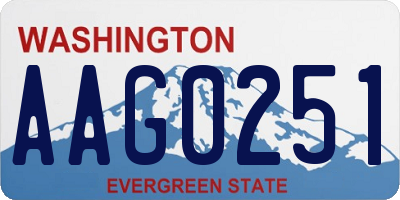 WA license plate AAG0251
