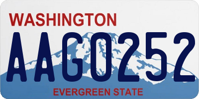 WA license plate AAG0252