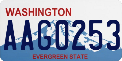 WA license plate AAG0253