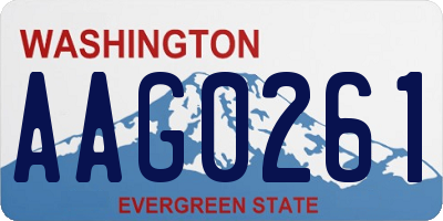 WA license plate AAG0261