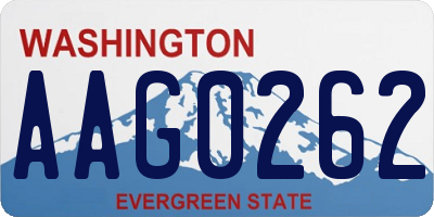 WA license plate AAG0262