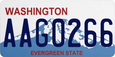 WA license plate AAG0266