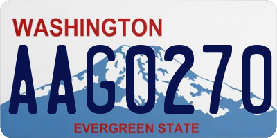 WA license plate AAG0270