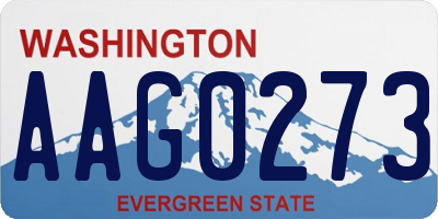 WA license plate AAG0273