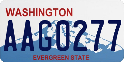 WA license plate AAG0277