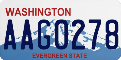 WA license plate AAG0278