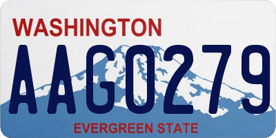 WA license plate AAG0279