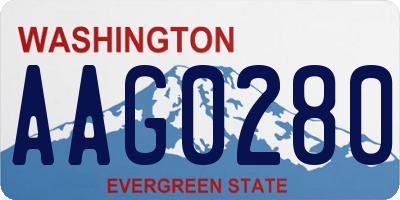 WA license plate AAG0280