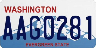 WA license plate AAG0281