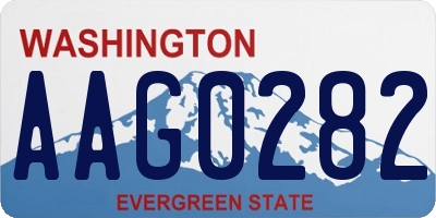 WA license plate AAG0282