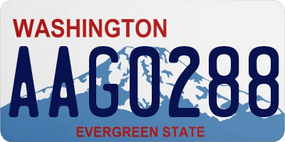 WA license plate AAG0288