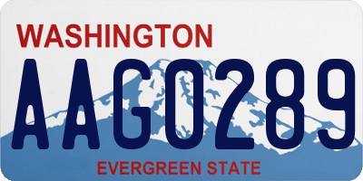WA license plate AAG0289