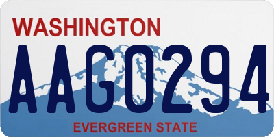 WA license plate AAG0294