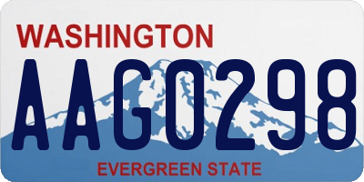 WA license plate AAG0298