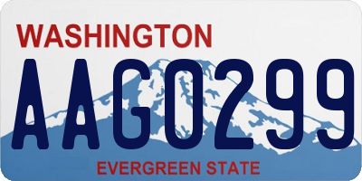 WA license plate AAG0299
