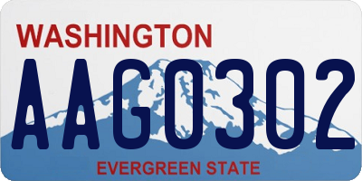 WA license plate AAG0302