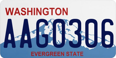 WA license plate AAG0306