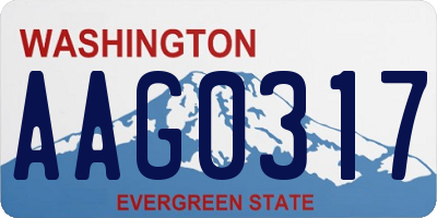 WA license plate AAG0317