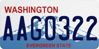 WA license plate AAG0322