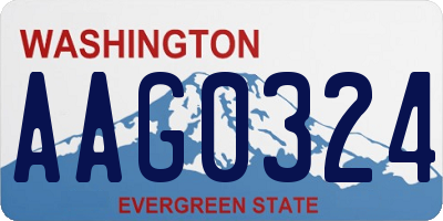 WA license plate AAG0324