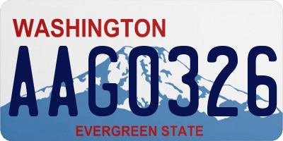 WA license plate AAG0326
