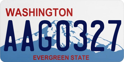 WA license plate AAG0327