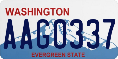 WA license plate AAG0337