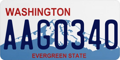 WA license plate AAG0340