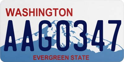 WA license plate AAG0347