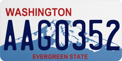 WA license plate AAG0352