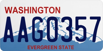 WA license plate AAG0357