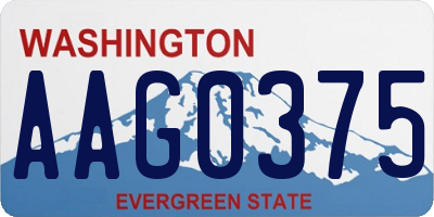 WA license plate AAG0375
