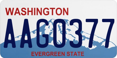 WA license plate AAG0377