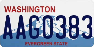 WA license plate AAG0383