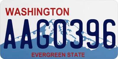 WA license plate AAG0396