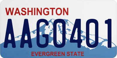WA license plate AAG0401