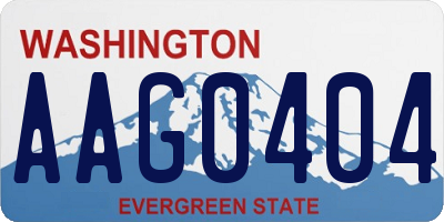 WA license plate AAG0404