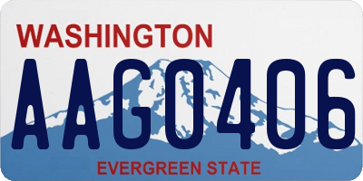 WA license plate AAG0406