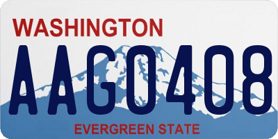 WA license plate AAG0408