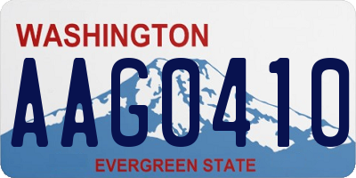 WA license plate AAG0410