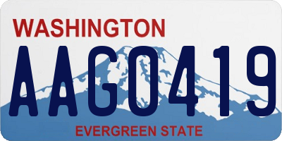WA license plate AAG0419