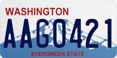 WA license plate AAG0421