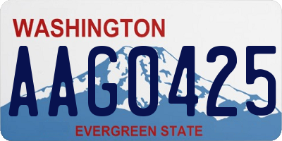 WA license plate AAG0425