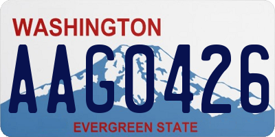 WA license plate AAG0426