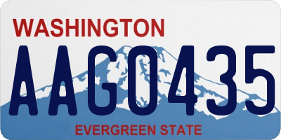 WA license plate AAG0435