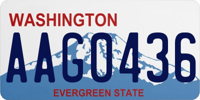 WA license plate AAG0436