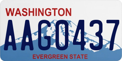WA license plate AAG0437