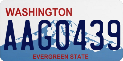 WA license plate AAG0439